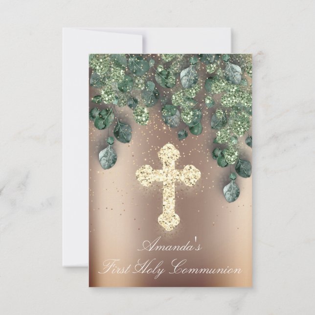 Invitation Première Sainte Communion  Événement Chrétien Croi (Dos)