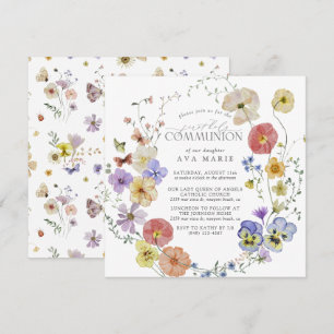 Invitation Première Sainte Communion Fleur sauvage d'été du p