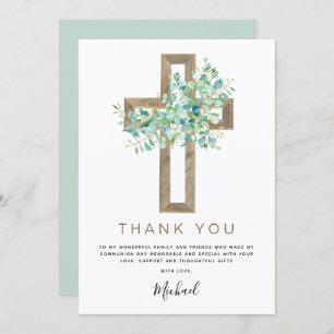 Invitation Première Sainte Communion Merci Sage Eucalyptus