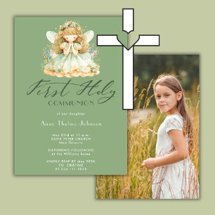 Invitation Première Sainte Communion Religieuse Catholique Fi