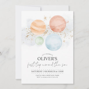 Invitation Première visite autour du soleil 1er anniversaire