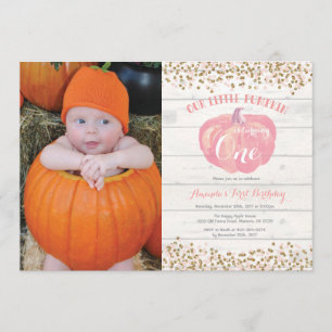 Invitation Premiers rose et or d'invitation d'anniversaire de