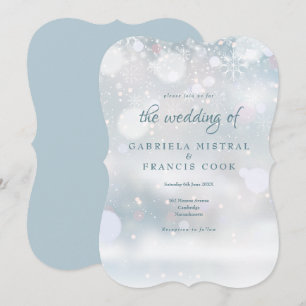 Invitation Premiers Snowflakes Mariage d'hiver Élégant