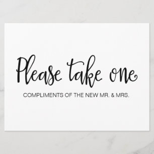Invitation "Prenez-en un" Symbole des faveurs de mariage