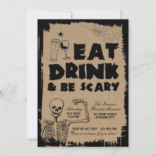 Invitation Prenez un verre et soyez effrayant Adulte Hallowee