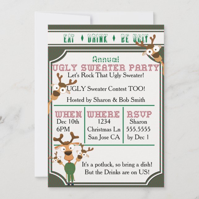 Invitation PRENEZ UN VERRE SOYEZ LAIGRE Notre Fête de Noël Do (Devant)