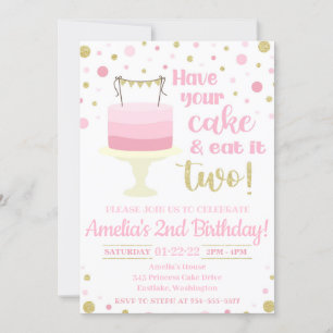 Invitation Prenez votre gâteau et mangez-le deux fois