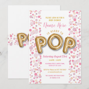 Invitation Préparez à l'or de baby shower de fille de POP et