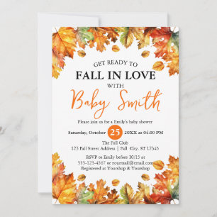 Invitation Préparez-vous à tomber dans l'amour Baby shower de