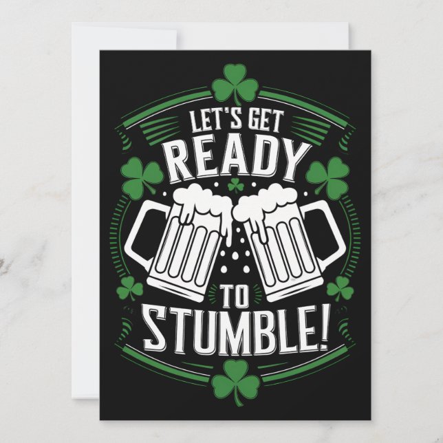 Invitation Préparons-nous à trébucher Funny St Patrick's Day (Devant)
