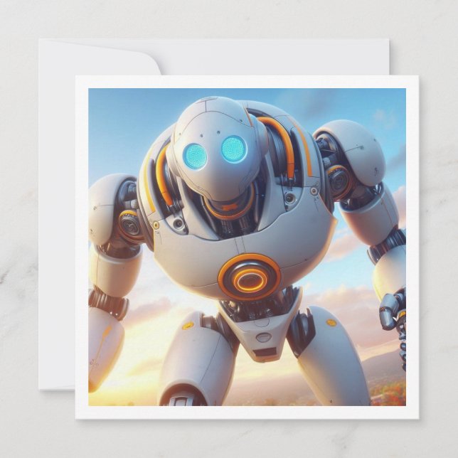 Invitation Préparons-nous pour l'anniversaire du robot, l'ann (Devant)