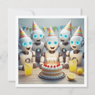 Invitation Préparons-nous pour l'anniversaire du robot, l'ann