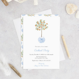 Invitation Preppy Citrus Ginger Jar Holidays Cocktail Party