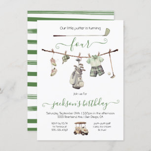 Invitation Preppy Golf Boy fête d'anniversaire