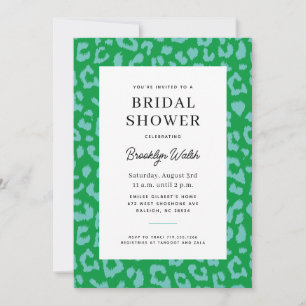 Invitation Preppy Green et Aqua Fête des mariées Poster de an