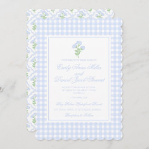 Invitation Preppy Hydrangea Watercolor Trellis Mariage