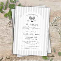 Preppy Light Grey Tennis Country Club Baby shower