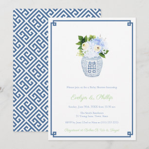 Invitation Preppy Navy & Chartreuse Boy Baby shower Party