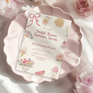 Invitation Preppy Pastel Fête des mariées Summer Soiree