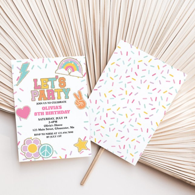 Invitation Preppy Patch Anniversaire (Créateur téléchargé)