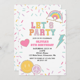 Invitation Preppy Patch Anniversaire