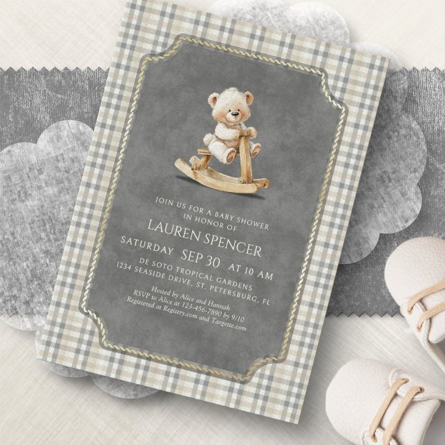 Invitation Preppy Polo Bear Baby Shower (Créateur téléchargé)