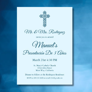 Invitation Présentation 3 Ans Blue Mexican 3ème Anniversaire