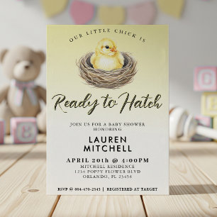 Invitation Prêt À Atteindre Le Baby shower Chick De Ressort J