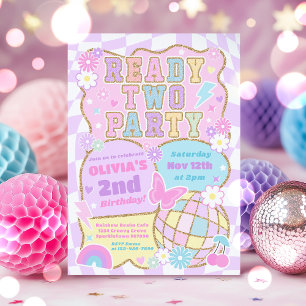 Invitation Prêt à deux parties Super Preppy Varsity 2e annive