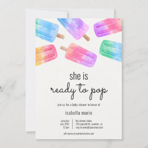 Invitation Prêt à éclater Fête prénatale de Popsicle Baby