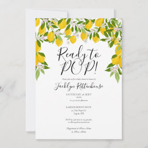 Invitation Prêt à éclater Fleurs de citronniers et verdure Ba