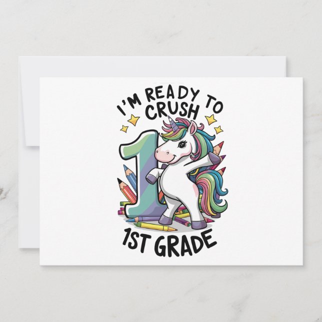 Invitation Prêt à écraser la première rentrée scolaire de 1re (Devant)