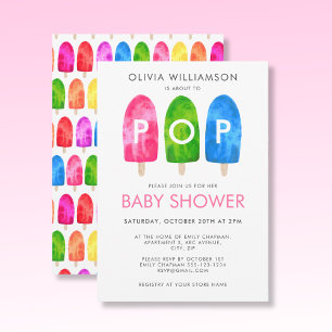 Invitation Prêt à faire éclater une Fête Baby Shower colorée 