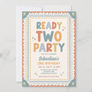 Invitation Prêt à faire la fête Garçon Fantaisie 2ème Anniver