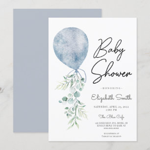 Invitation Prêt à flâner Vert Bleu Bébé Bébé Douche Garçon Mo