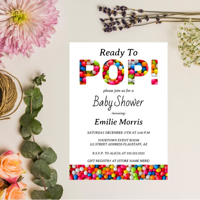 Invitation Prêt À Pop Baby shower (Créateur téléchargé)