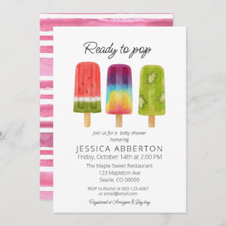 Invitation Prêt à pop Baby shower Popsicle