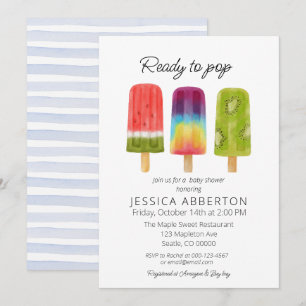 Invitation Prêt à pop Baby shower Popsicle