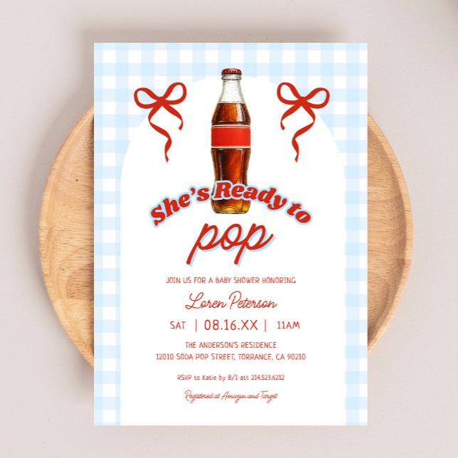Invitation Prêt À Pop Blue Boy Soda Baby shower (Créateur téléchargé)