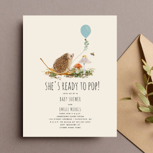 Invitation Prêt à pop Champignons Hérisson Boulon Garçon