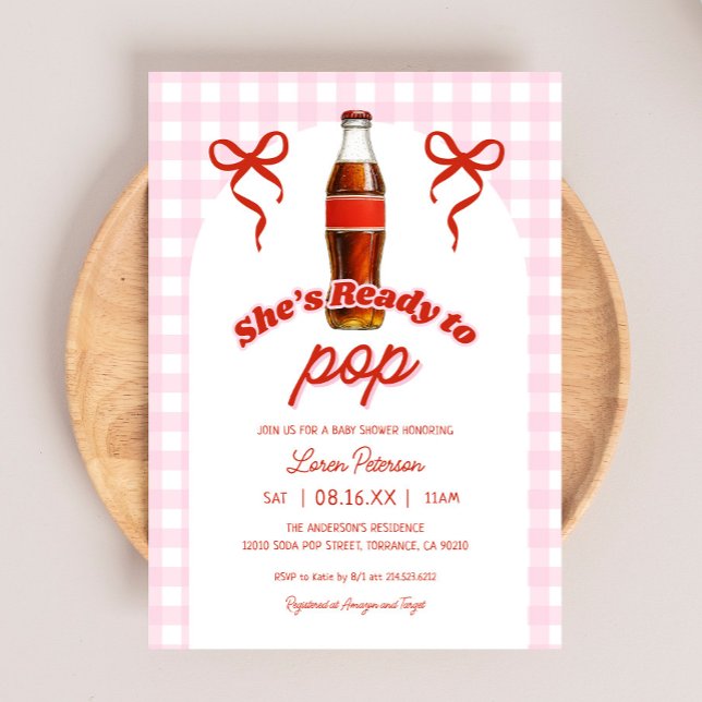 Invitation Prêt À Pop Rose Girl Soda Baby shower (Créateur téléchargé)