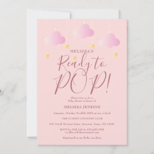 Invitation Prêt à Pop Twinkle Twinkle Baby Girl Douche rose