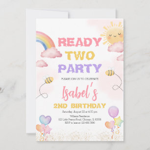 Invitation Prêt Deux Fêtes 2e Anniversaire