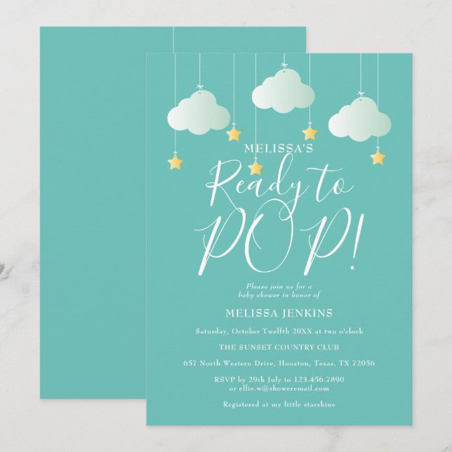 Invitation Prêt pour la Pop Twinkle Twinkle Baby shower (Devant / Derrière)