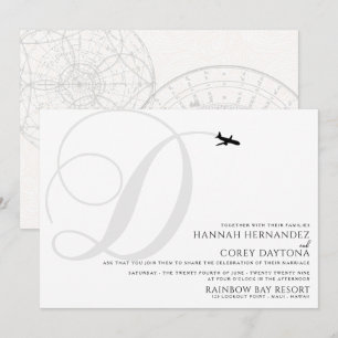 Invitation Prêt pour le décollage D Mariage initial