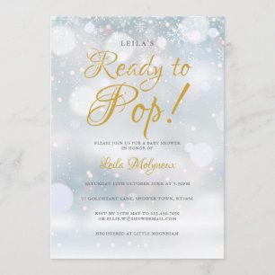 Invitation Prête à Accoucher Fête de Bébé Premiers Flocons de
