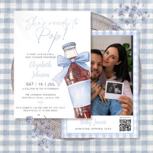Invitation Prête à éclater Bouteille de soda bleue Baby Showe