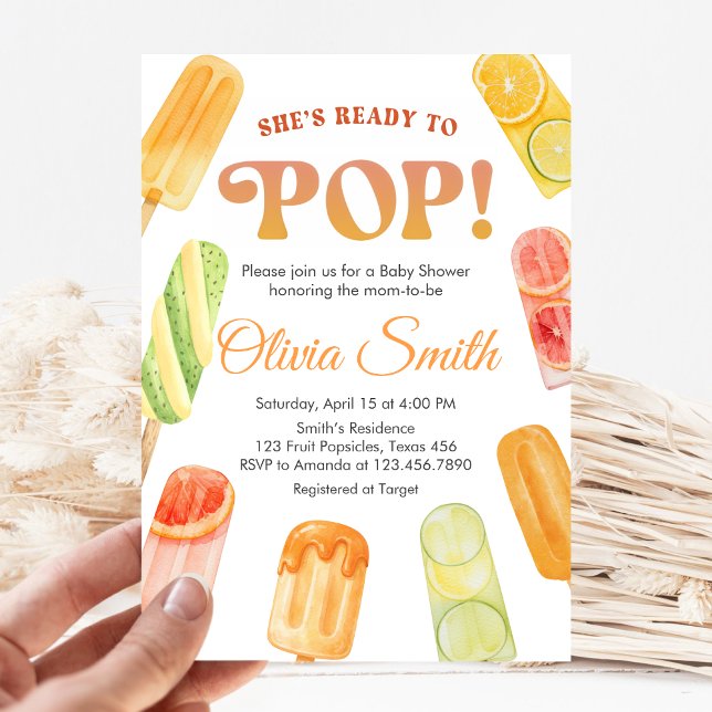 Invitation Prête à éclater Fête de bébé Popsicle (Popsicle Summer Baby Shower Invitation)