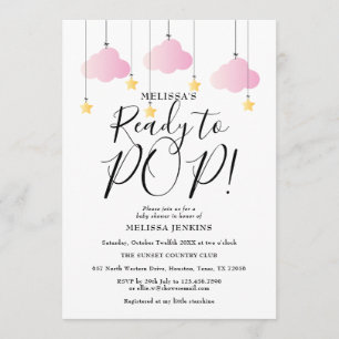 Invitation Prête à éclore Fête de bébé fille Rose Twinkle Twi