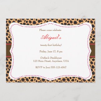 Invitation Pretty Cheetah